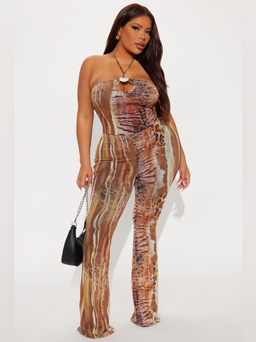 Summer Wide Leg Halter Neck Jumpsuit Multicolor